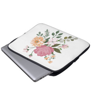 Waterverf bloemen laptop sleeve