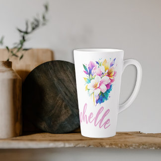  Waterverf Bloemen Latte Mok