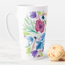 Waterverf bloemen latte mok