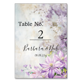 Waterverf Bloemen Lavendel Bruiloft Kaart
