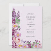 Waterverf Bloemen Lavendel Bruiloft Kaart (Voorkant)
