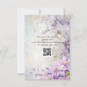 Waterverf Bloemen Lavendel Bruiloft RSVP Kaartje (Achterkant)