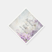 Waterverf Bloemen Lavendel Bruiloft Servet (Hoek)