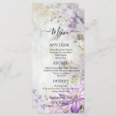 Waterverf Bloemen Lavendel Wedding Menu (Voorkant / Achterkant)
