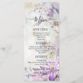 Waterverf Bloemen Lavendel Wedding Menu (Voorkant)