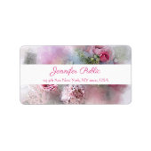 Waterverf bloemen legant schilderend modern script etiket (Voorkant)