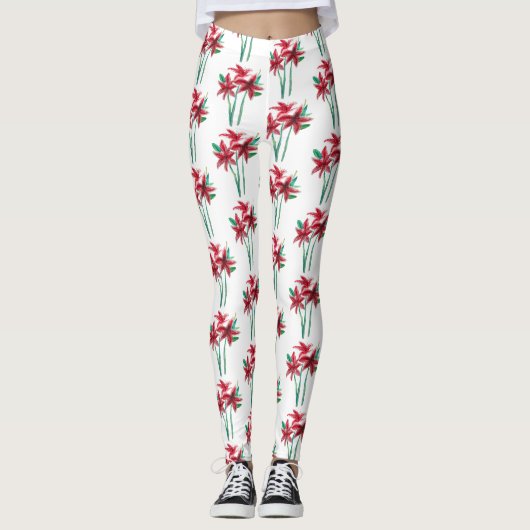 Waterverf bloemen leggings (Voorkant)