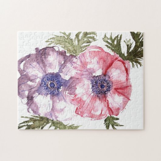Waterverf bloemen legpuzzel (Horizontaal)
