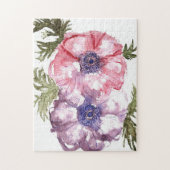 Waterverf bloemen legpuzzel (Verticaal)