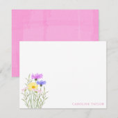 Waterverf Bloemen Lente Briefpapier Notitiekaartje (Voorkant / Achterkant)