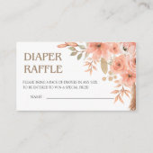 Waterverf Bloemen Lente Luier Raffle Informatiekaartje (Voorkant)