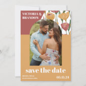 Waterverf Bloemen - Lente & Zomer Huwelijk Save The Date (Voorkant)