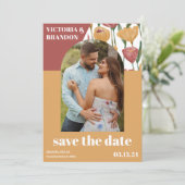 Waterverf Bloemen - Lente & Zomer Huwelijk Save The Date (Staand voorkant)