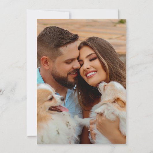 Waterverf Bloemen - Lente & Zomer Huwelijk Save The Date (Achterkant)