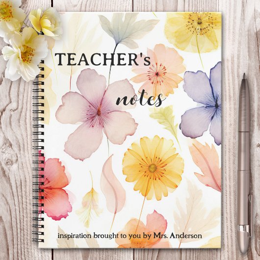 Waterverf Bloemen Leraar Inspiratie Notitieboek
