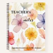 Waterverf Bloemen Leraar Inspiratie Notitieboek (Voorkant)