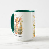 Waterverf Bloemen Leuke Baby Giraffe Safari Dier Mok (Voorkant links)