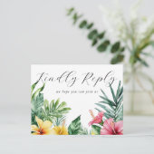 Waterverf Bloemen Lied Verzoek RSVP Briefkaart (Staand voorkant)