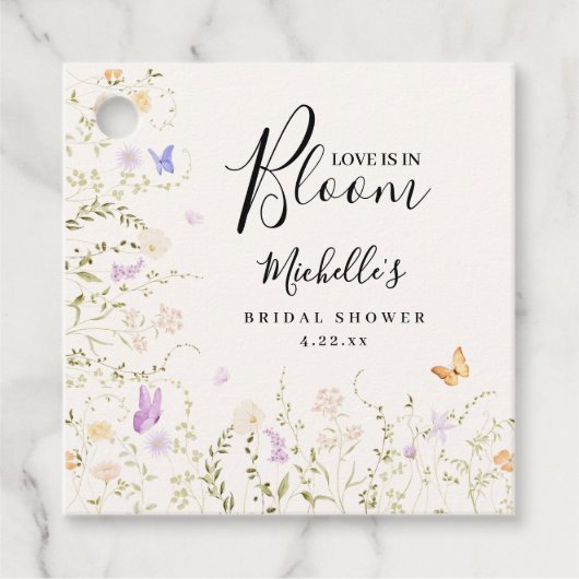 Waterverf Bloemen Liefde Staat In Bloei Bruidsmeis Bedankjes Labels (Voorkant)