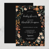 Waterverf Bloemen Lijst Baby shower Kaart (Voorkant / Achterkant)