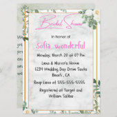 Waterverf Bloemen Lijst Bruidsdouche Uitnodiging (Voorkant / Achterkant)