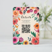 Waterverf Bloemen Lijst Quinceañera CUSTOM QR Code Informatiekaartje (Staand voorkant)