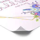 Waterverf Bloemen Lijst Vrijgezellenfeest teken Poster (Hoek)