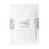 Waterverf Bloemen Lila Lavendel Bruiloft Uitnodigingen Wikkel (Voorkant Voorbeeld)
