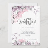 Waterverf Bloemen Lila Roze Splash Script Wedding Kaart (Voorkant)