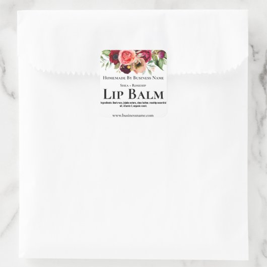 Waterverf Bloemen Lip Balm Labels (Tas)