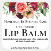 Waterverf Bloemen Lip Balm Labels (Voorkant)