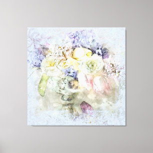 *~ Waterverf Bloemen Magische  Bloemen AP10 Canvas Afdruk