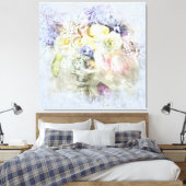 *~ Waterverf Bloemen Magische  Bloemen AP10 Canvas Afdruk (Insitu (Slaapkamer))