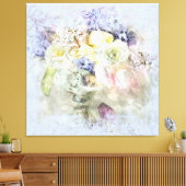 *~ Waterverf Bloemen Magische  Bloemen AP10 Canvas Afdruk (Insitu (Woonkamer))