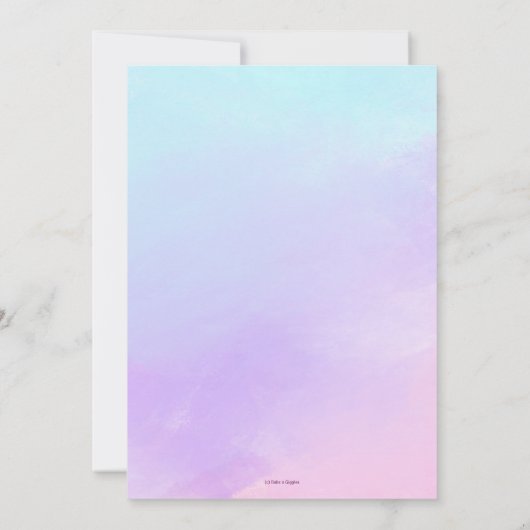 Waterverf Bloemen Magische Eenhoorn 1e Verjaardag Kaart (Achterkant)