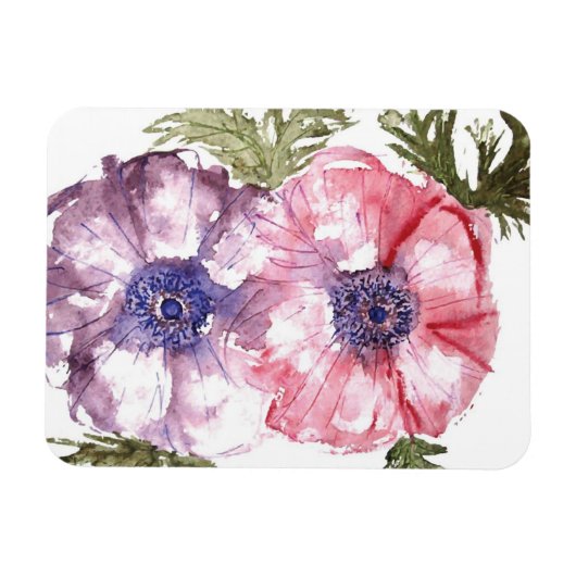 Waterverf bloemen magneet (Horizontaal)