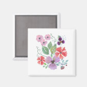 Waterverf, bloemen. magneet (Voorkant / Achterkant)