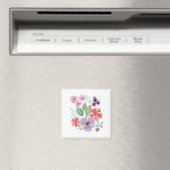 Waterverf, bloemen. magneet (Insitu (Vaatwasser))