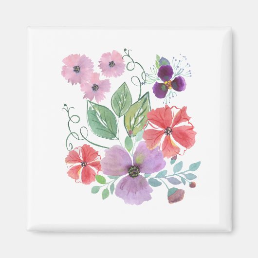Waterverf, bloemen. magneet (Voorkant)