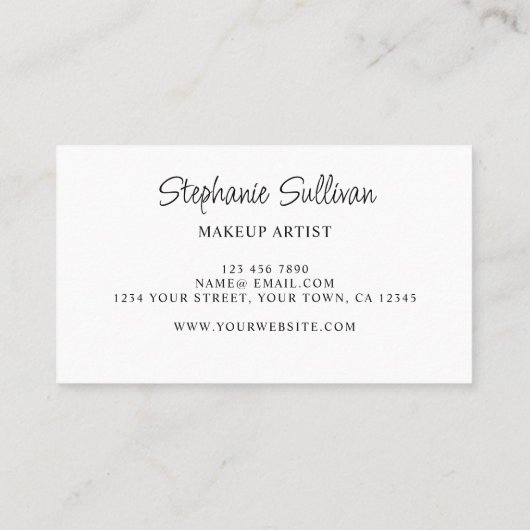 Waterverf Bloemen Make-up Artiest Visitekaartje (Achterkant)