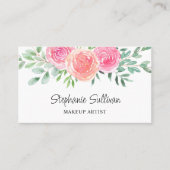 Waterverf Bloemen Make-up Artiest Visitekaartje (Voorkant)