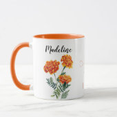 Waterverf bloemen marigold Oktober Birth Flower Mok (Links)