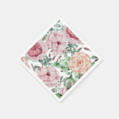 Waterverf Bloemen Mauve Cocktail Trouwservetten Servetten (Hoek)