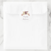 Waterverf bloemen Mauve en gouden bruiloft Ronde Sticker (Tas)