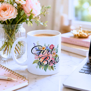 Waterverf Bloemen Meisje Boss Koffiemok