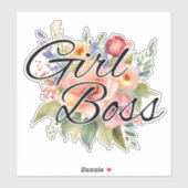 Waterverf Bloemen Meisje Boss Waterdicht Sticker (Vel)