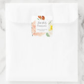 Waterverf Bloemen Meisje Eerste Heilige Communie Vierkante Sticker (Tas)