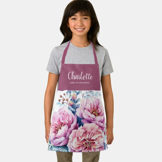  Waterverf Bloemen Meisjes Chef Training Schort (Insitu)