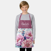  Waterverf Bloemen Meisjes Chef Training Schort (Gedragen)
