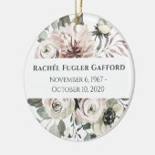 Waterverf bloemen Memorial Ceramic Photo Ornament (Links)
